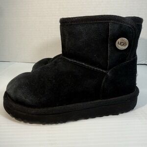 $105 Ugg Jona Boot Black Suede Girls Booties Kids US 11 /UK 10 / EU 28.5